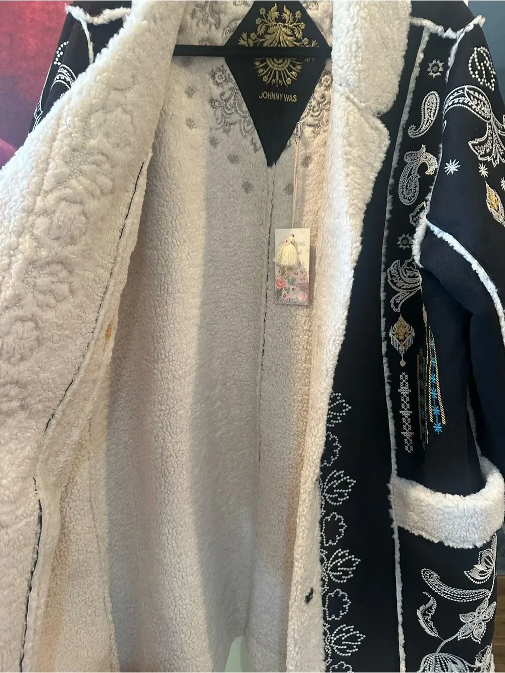 NWTs Johnny Was Faux Suede Sherpa Jacket Size XXL
